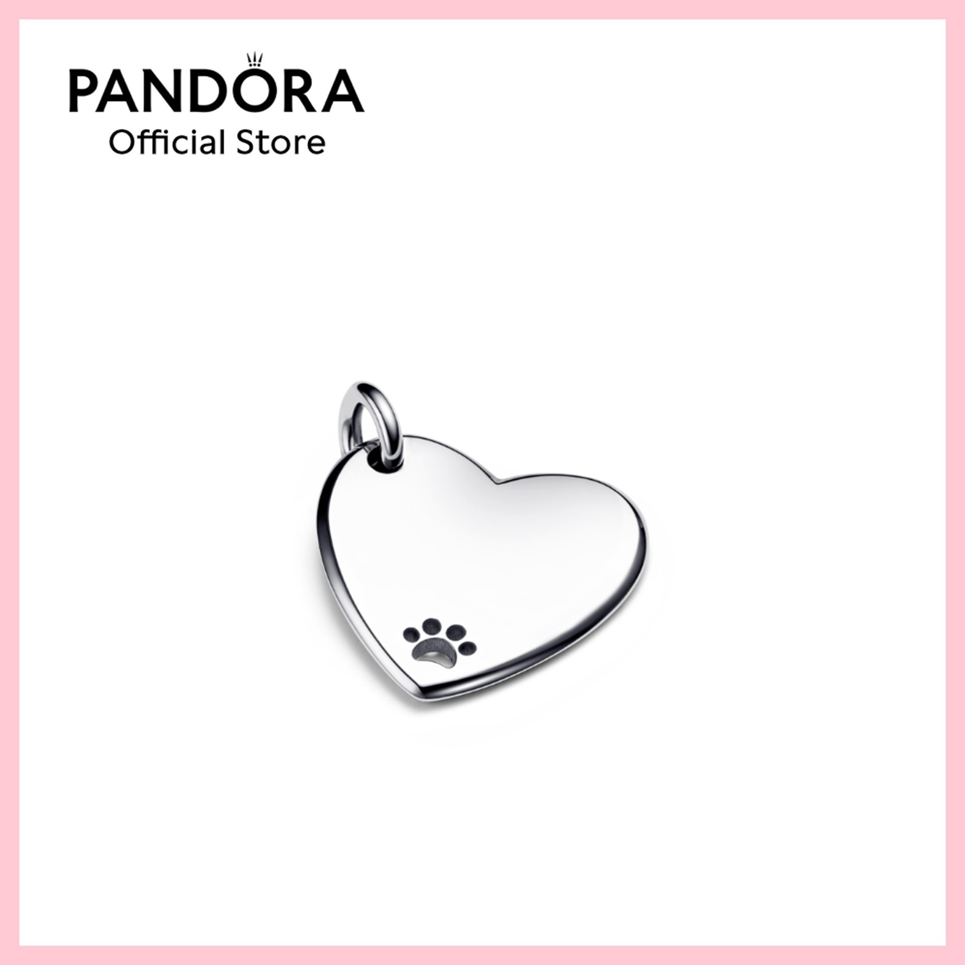 Pandora Engravable Heart Pet Collar Tag