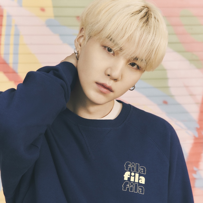 FILA x BTS DYNAMITE Disco Logo Sweater Navy