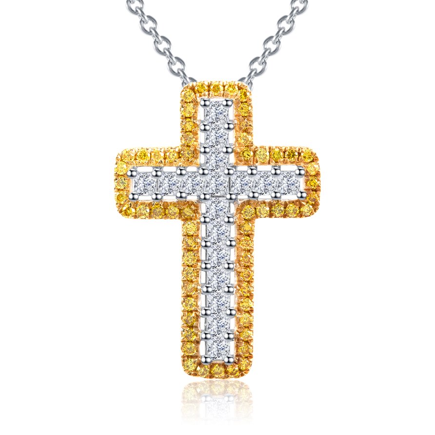 Lee Hwa Jewellery Fancy Colored Cross Diamond Pendant