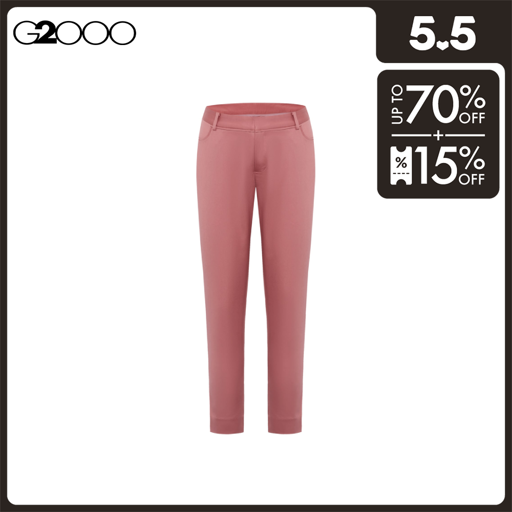 G2000 Women Cropped Skinny Sateen Pants with Piping Detail & Side Slits