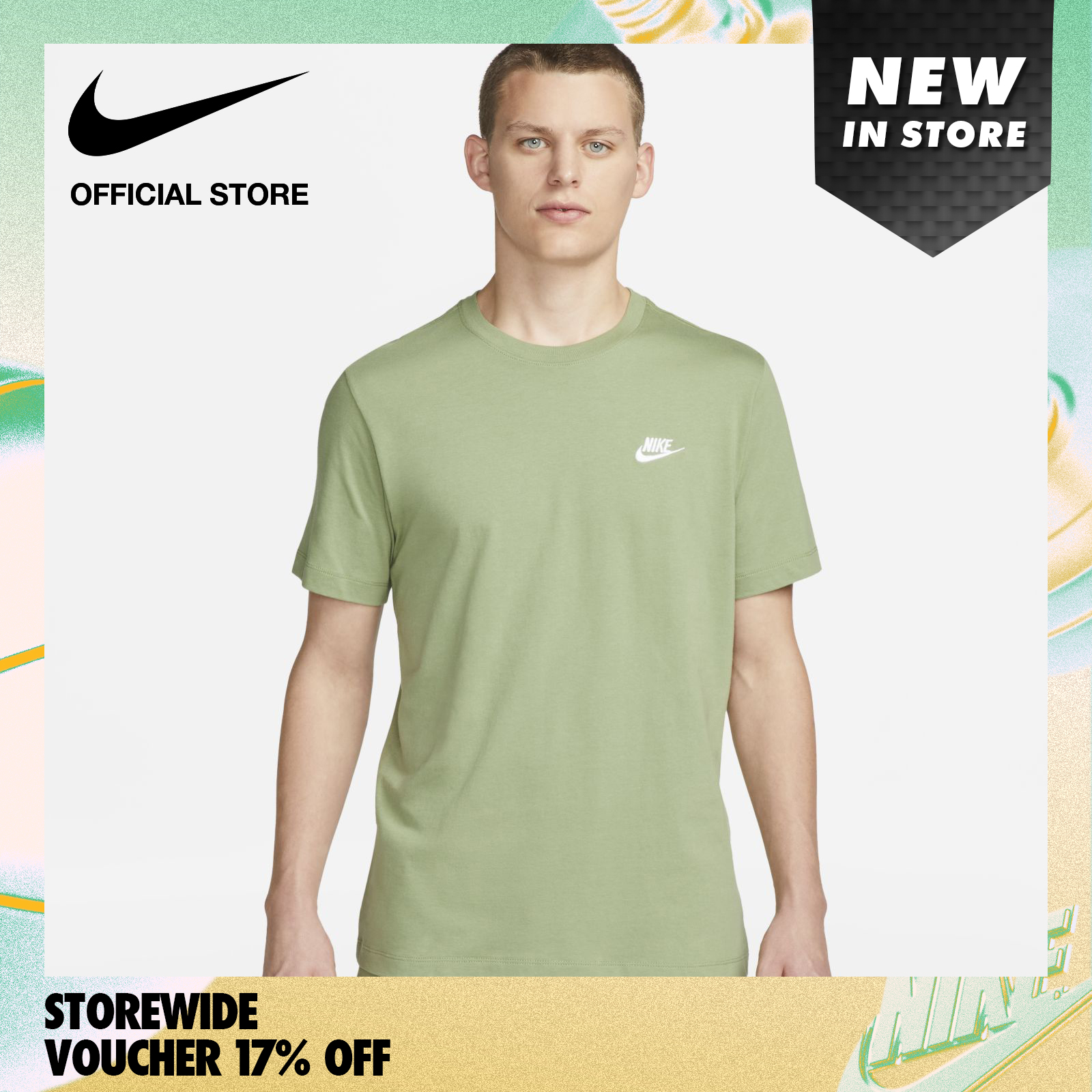 Nike Men's Sportswear Club T-Shirt - Oil Green